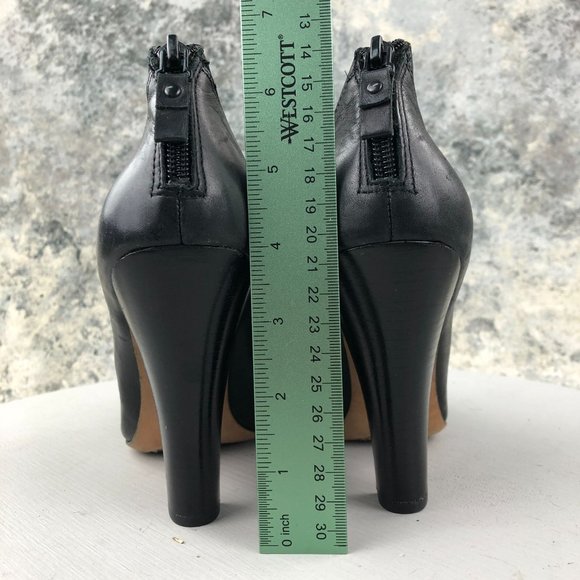 Modern Vintage Women's Size 39 Lil Ro Black Leather Pointed Toe Ankle Booties - Picture 7 of 12